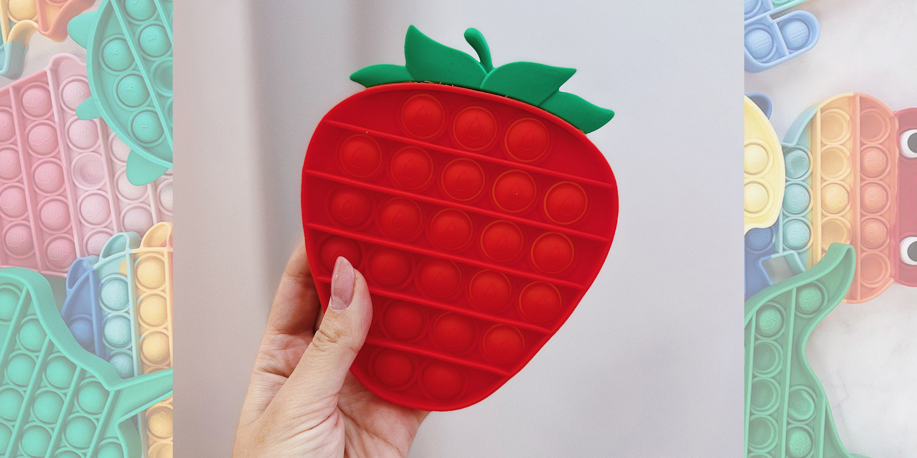 Pop-It іграшка Strawberries (Полуниця) Green/Red